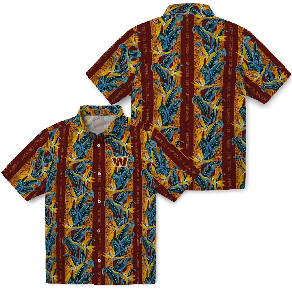 Washington Commanders Hawaiian Shirt - Paradise Vines | Moonbestprint