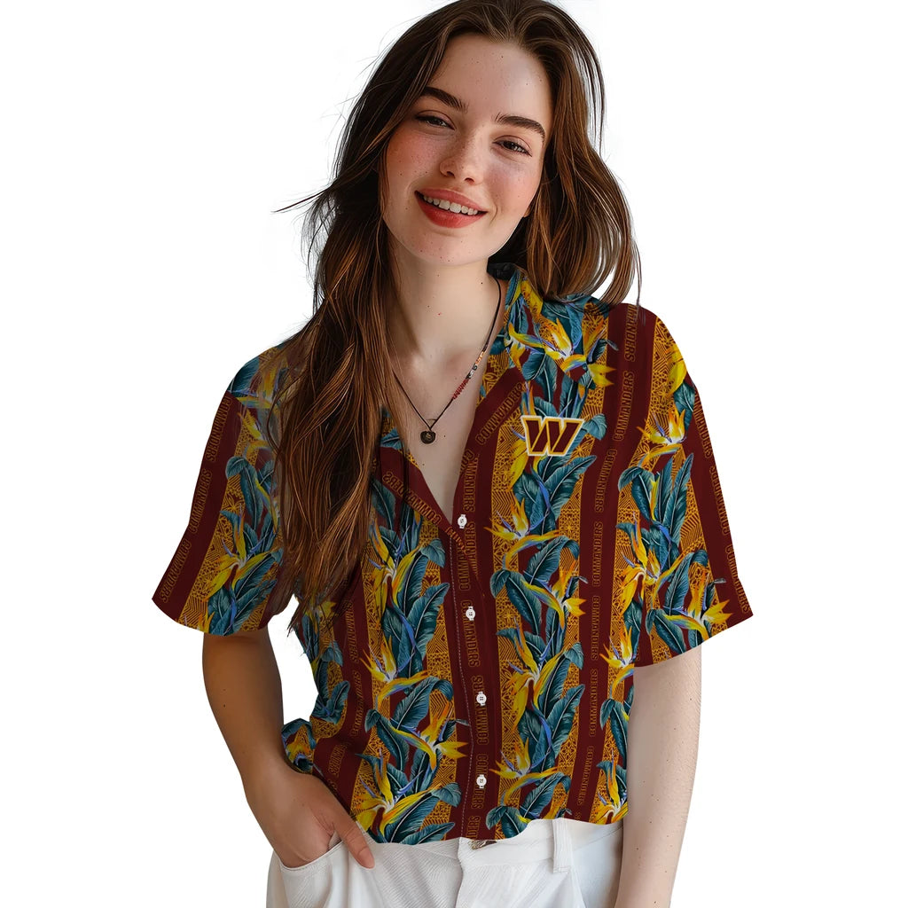 Washington Commanders Hawaiian Shirt - Paradise Vines | Moonbestprint