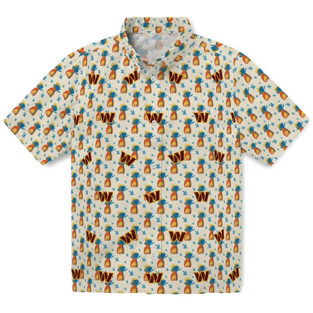 Washington Commanders Hawaiian Shirt - Pineapple Delight | Moonbestprint