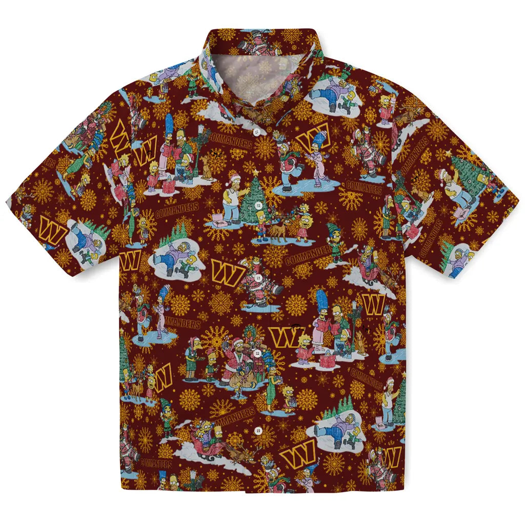 Washington Commanders Hawaiian Shirt - Simpsons Christmas | Moonbestprint