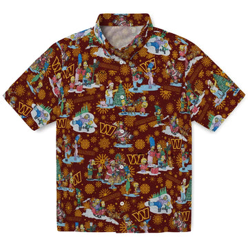 Washington Commanders Hawaiian Shirt - Simpsons Christmas | Moonbestprint