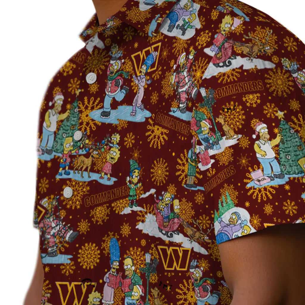 Washington Commanders Hawaiian Shirt - Simpsons Christmas | Moonbestprint