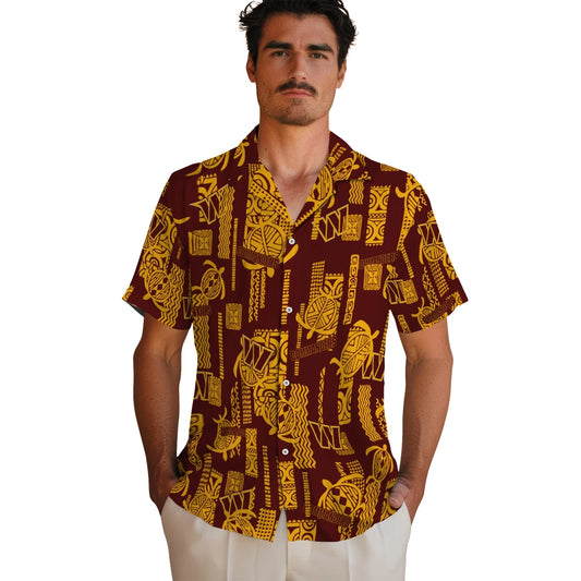 Washington Commanders Hawaiian Shirt - Turtle Lines | Moonbestprint