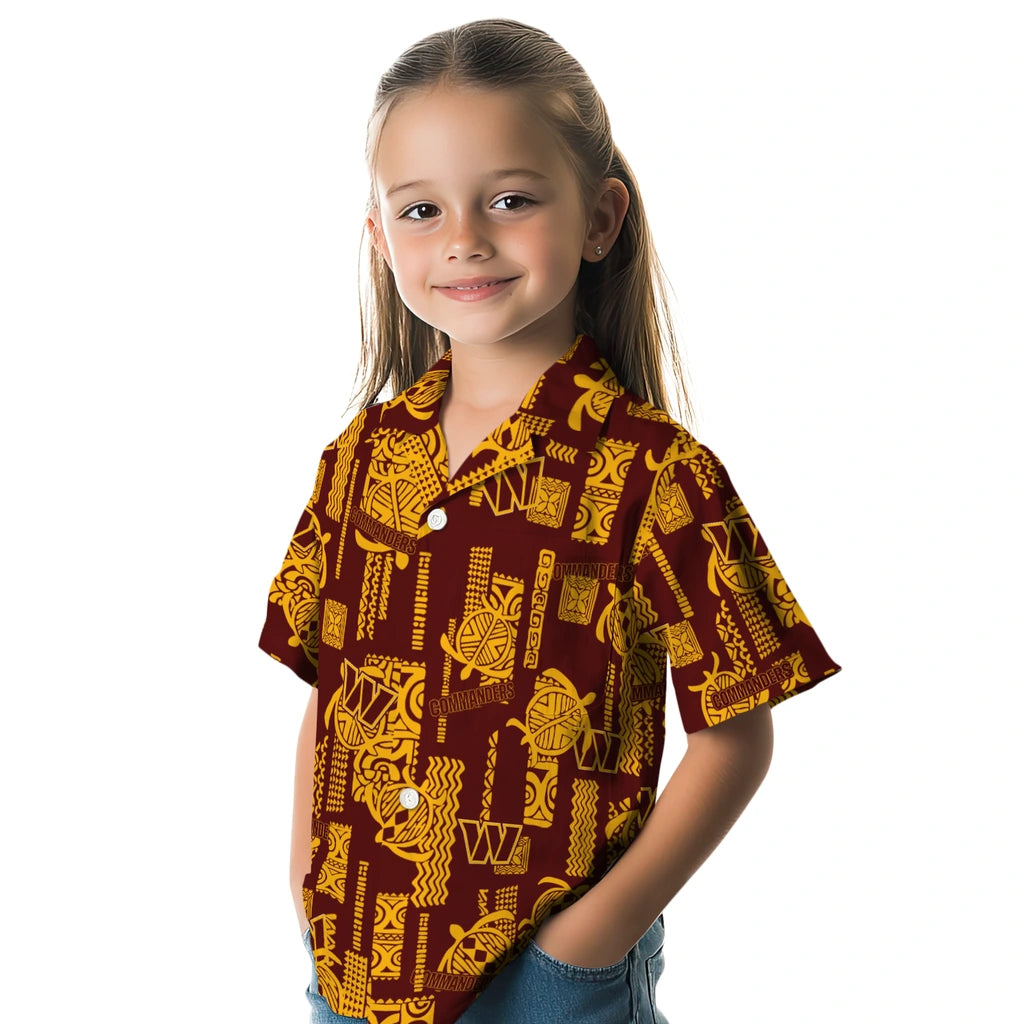 Washington Commanders Hawaiian Shirt - Turtle Lines | Moonbestprint