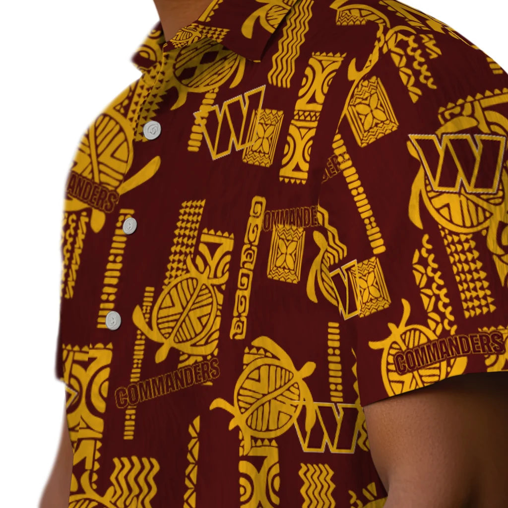 Washington Commanders Hawaiian Shirt - Turtle Lines | Moonbestprint