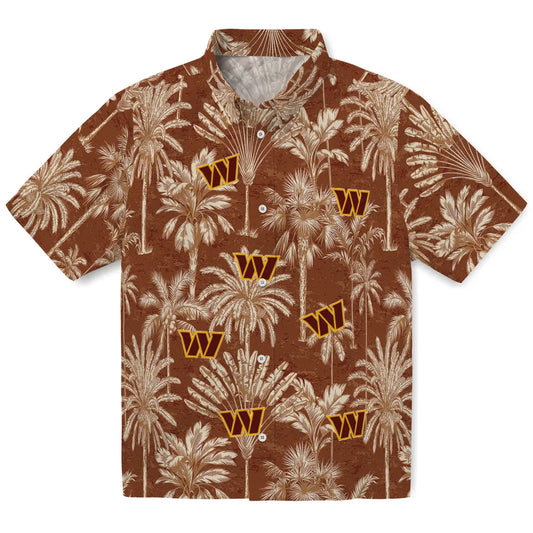 Washington Commanders Hawaiian Shirt - Vintage Palm Tree | Moonbestprint