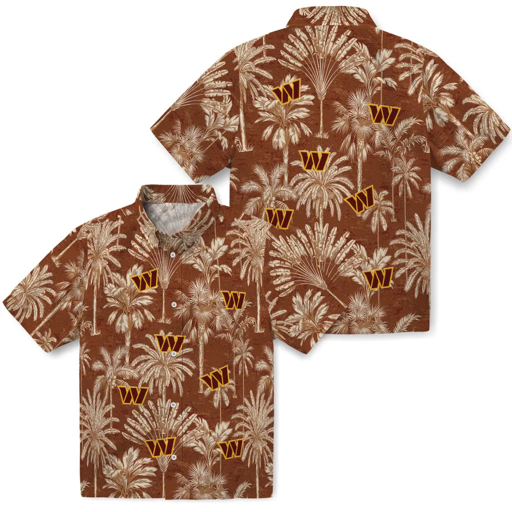 Washington Commanders Hawaiian Shirt - Vintage Palm Tree | Moonbestprint