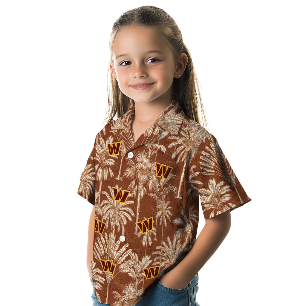 Washington Commanders Hawaiian Shirt - Vintage Palm Tree | Moonbestprint