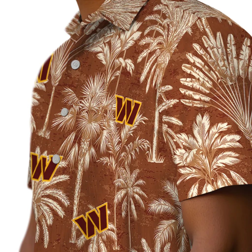Washington Commanders Hawaiian Shirt - Vintage Palm Tree | Moonbestprint