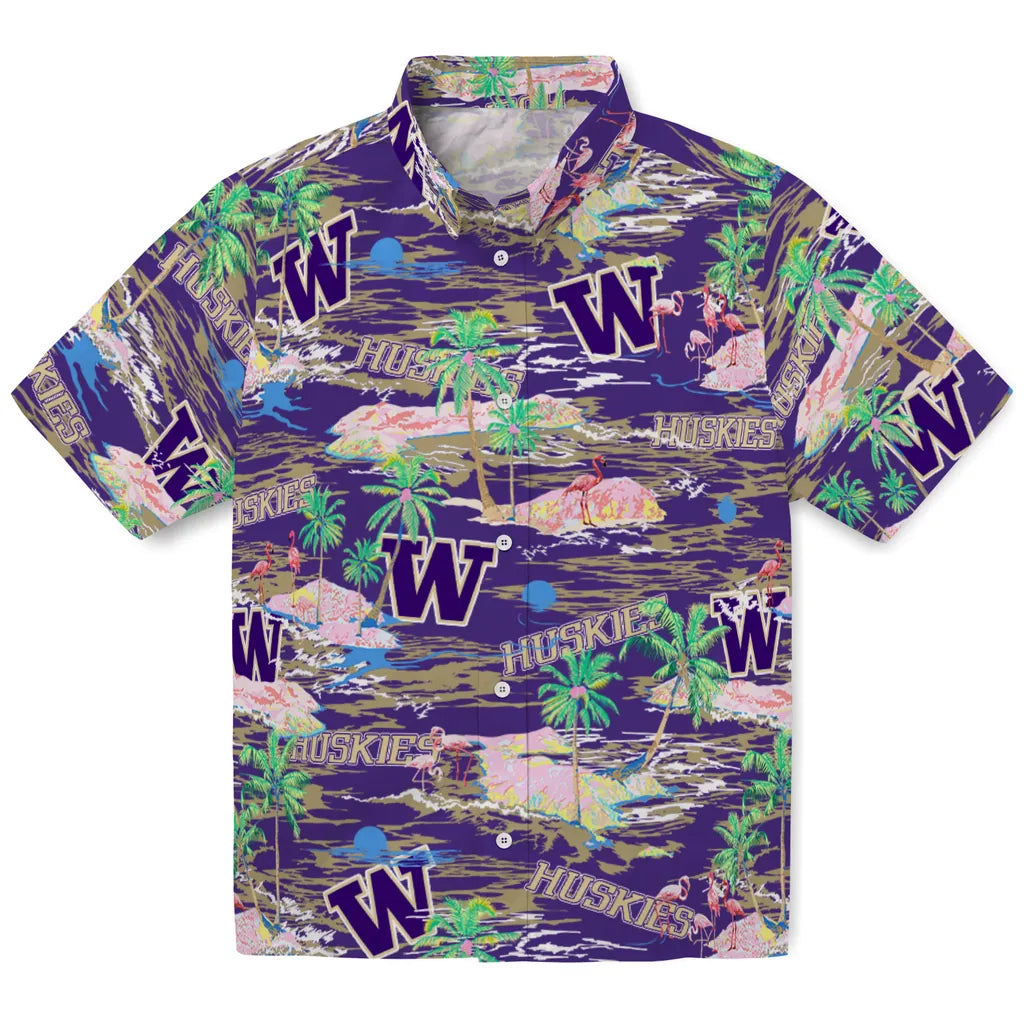 Washington Huskies Flamingo Retreat 2026 Hawaiian Shirt – Moonbestprint