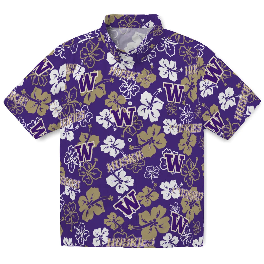 Washington Huskies Hibiscus Bloom Hawaiian Shirt – Moonbestprint