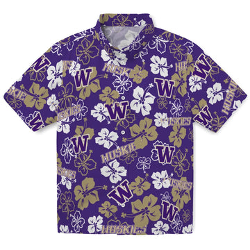 Washington Huskies Hibiscus Bloom Hawaiian Shirt – Moonbestprint