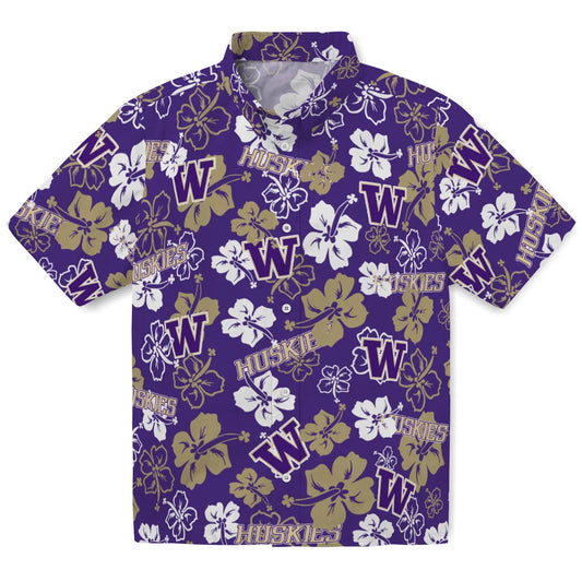 Washington Huskies Hibiscus Bloom Hawaiian Shirt – Moonbestprint