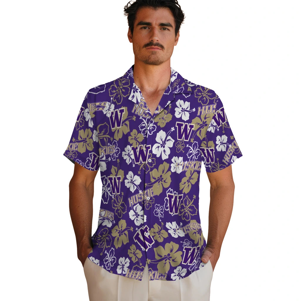 Washington Huskies Hibiscus Bloom Hawaiian Shirt – Moonbestprint