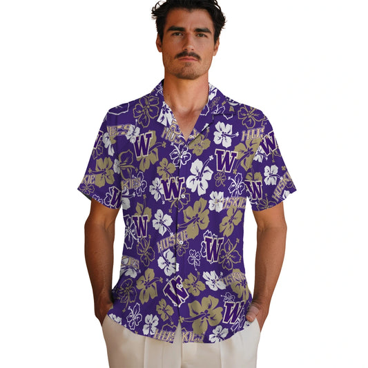 Washington Huskies Hibiscus Bloom Hawaiian Shirt – Moonbestprint