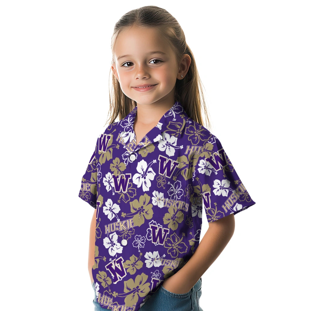 Washington Huskies Hibiscus Bloom Hawaiian Shirt – Moonbestprint