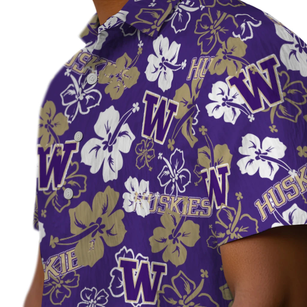 Washington Huskies Hibiscus Bloom Hawaiian Shirt – Moonbestprint