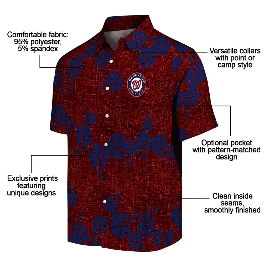 Washington Nationals Hawaiian Shirt - 50th State Flower | Moonbestprint