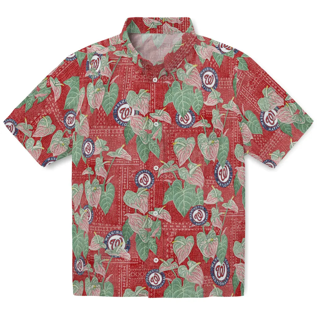 Washington Nationals Hawaiian Shirt - Anthurium Overlay | Moonbestprint