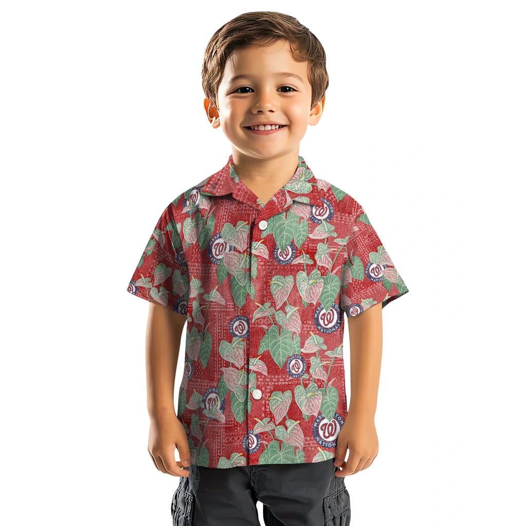 Washington Nationals Hawaiian Shirt - Anthurium Overlay | Moonbestprint