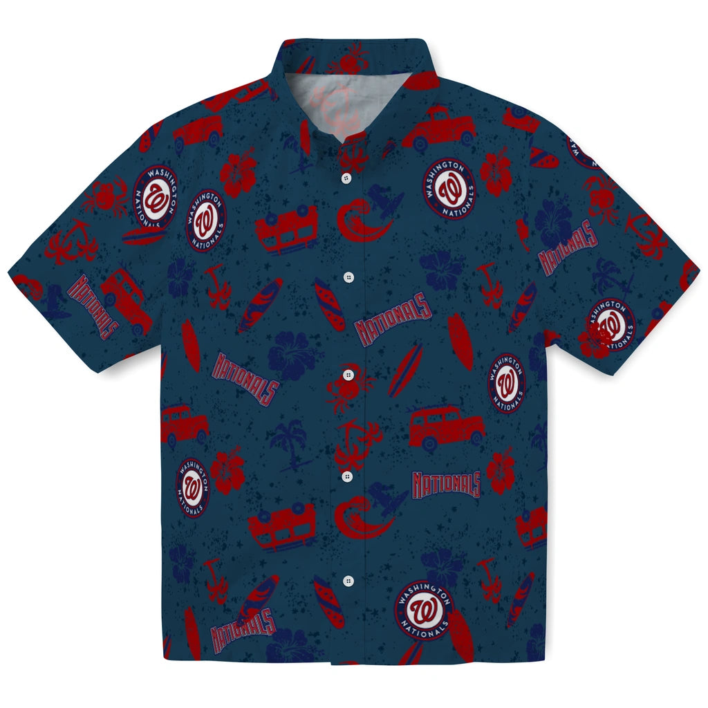 Washington Nationals Hawaiian Shirt - Beach Vibe | Moonbestprint