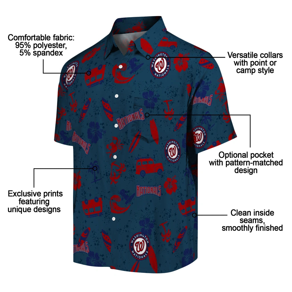 Washington Nationals Hawaiian Shirt - Beach Vibe | Moonbestprint