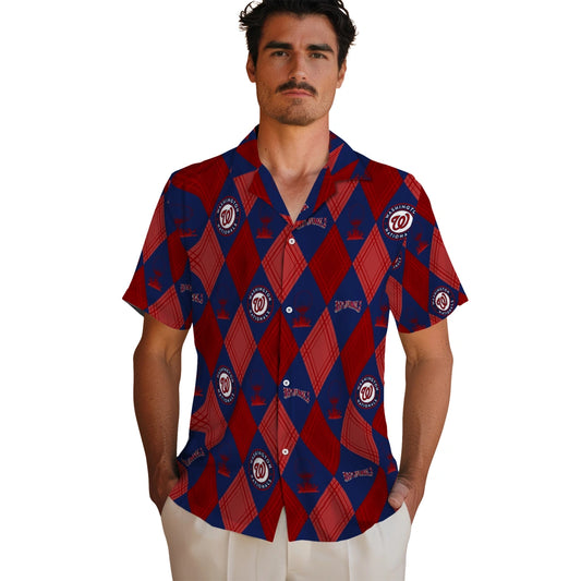 Washington Nationals Hawaiian Shirt - Golfing Plaid | Moonbestprint