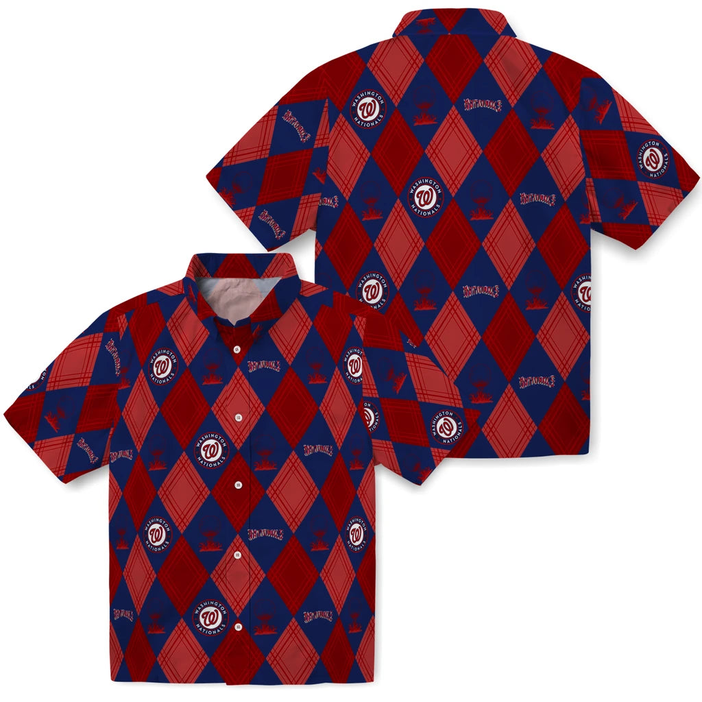 Washington Nationals Hawaiian Shirt - Golfing Plaid | Moonbestprint
