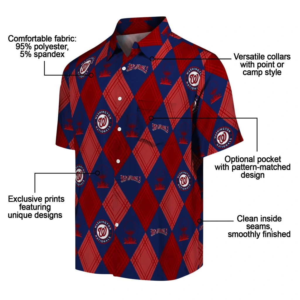 Washington Nationals Hawaiian Shirt - Golfing Plaid | Moonbestprint