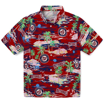 Washington Nationals Hawaiian Shirt - Hawaii Island | Moonbestprint
