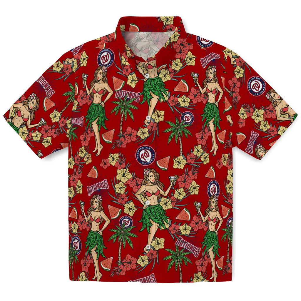 Washington Nationals Hawaiian Shirt - Hawaiian Girls Design | Moonbestprint