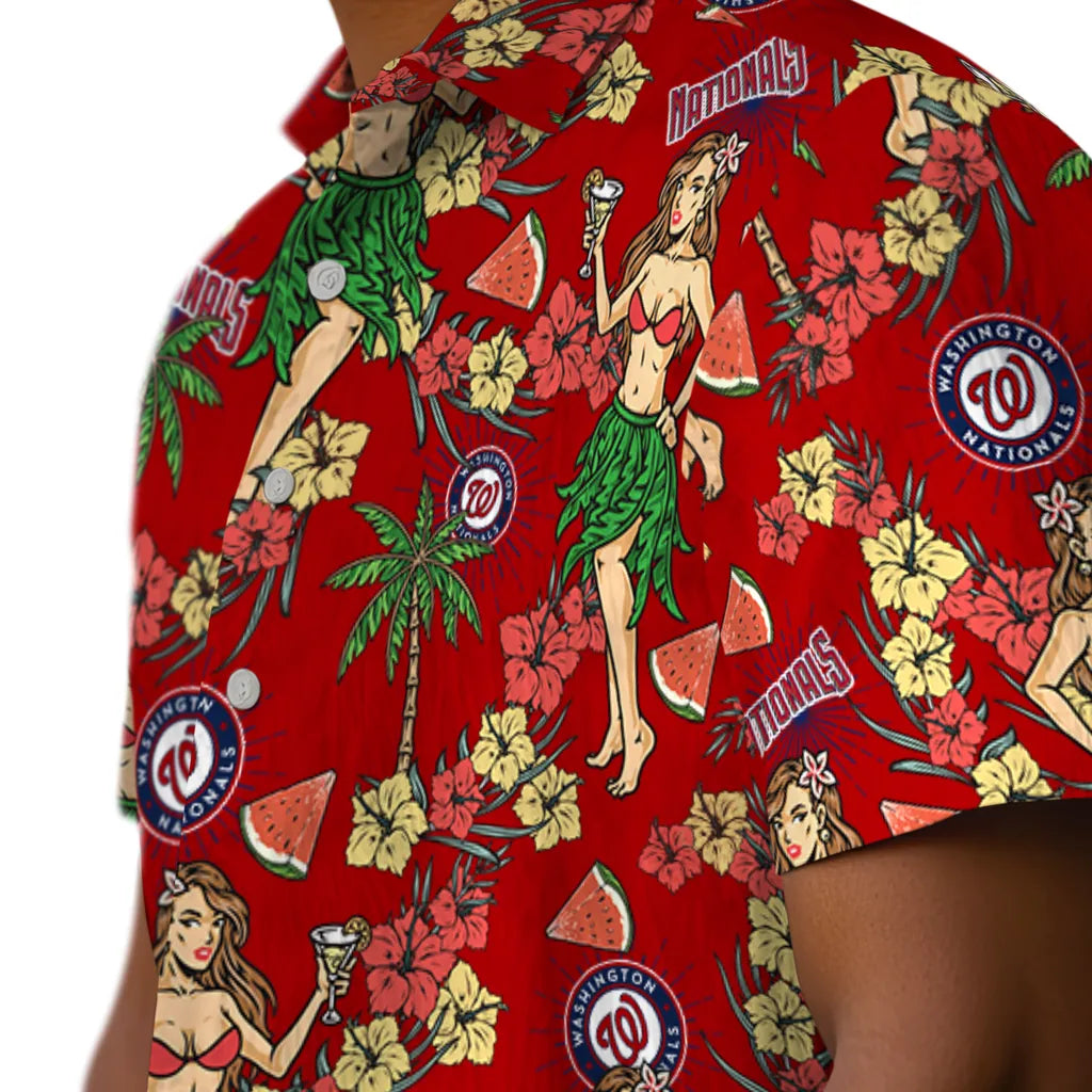 Washington Nationals Hawaiian Shirt - Hawaiian Girls Design | Moonbestprint