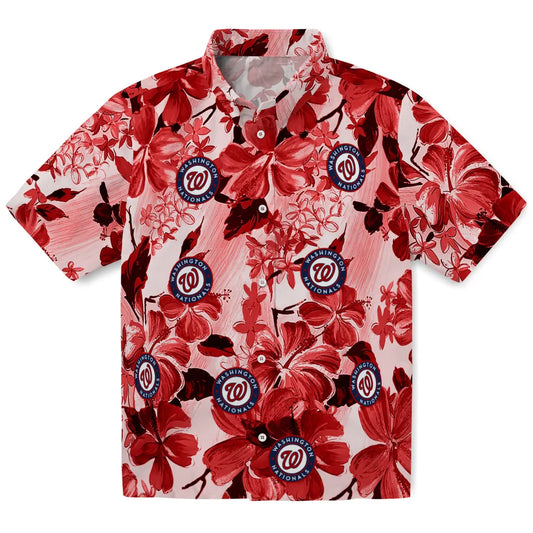 Washington Nationals Hawaiian Shirt - Hibiscus Arrangement | Moonbestprint