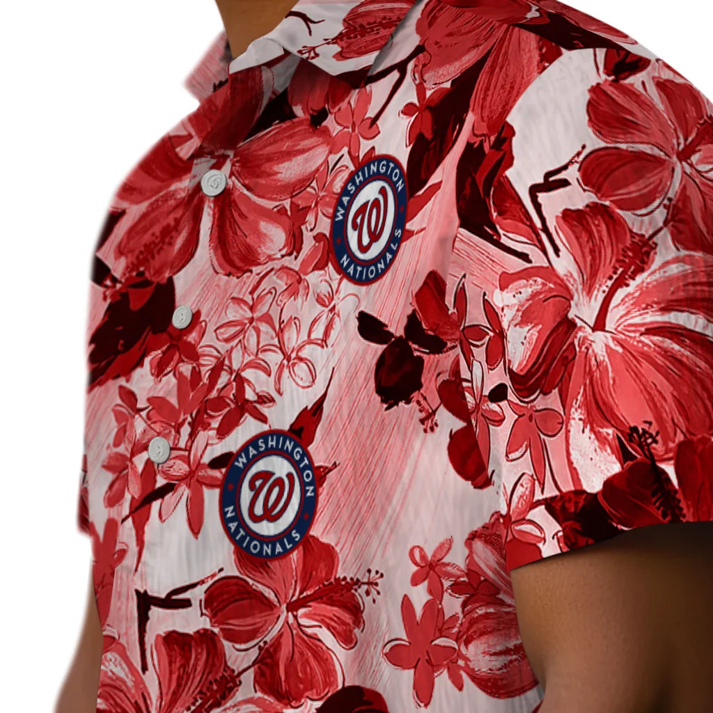 Washington Nationals Hawaiian Shirt - Hibiscus Arrangement | Moonbestprint