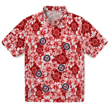 Washington Nationals Hawaiian Shirt - Hibiscus Blooms | Moonbestprint