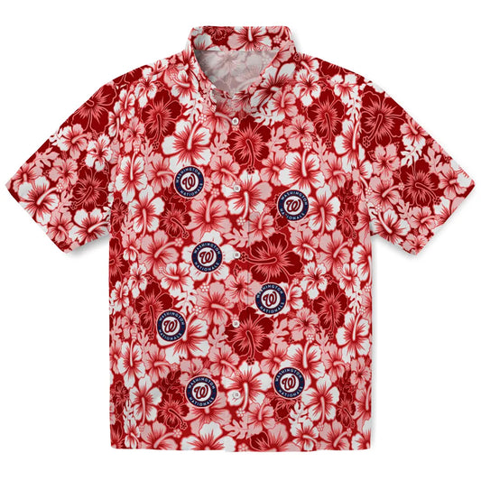 Washington Nationals Hawaiian Shirt - Hibiscus Blooms | Moonbestprint