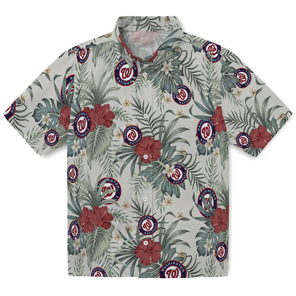 Washington Nationals Hawaiian Shirt - Hibiscus Designs | Moonbestprint