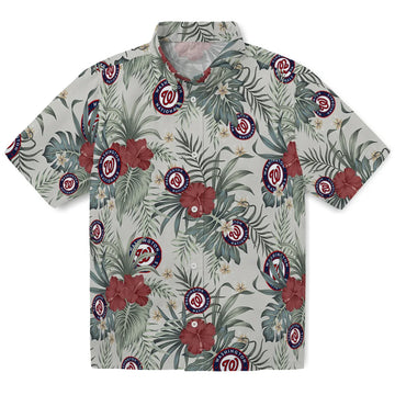 Washington Nationals Hawaiian Shirt - Hibiscus Designs | Moonbestprint
