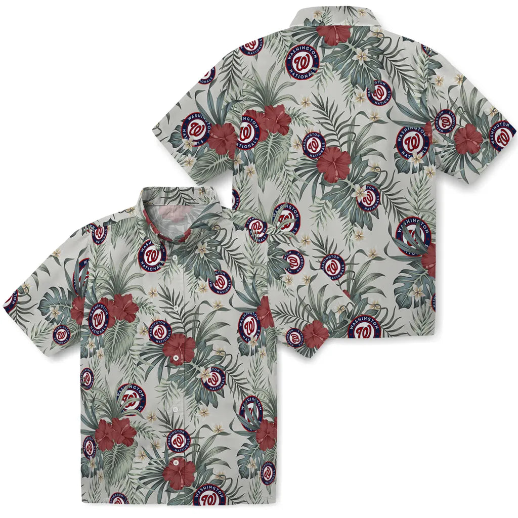 Washington Nationals Hawaiian Shirt - Hibiscus Designs | Moonbestprint