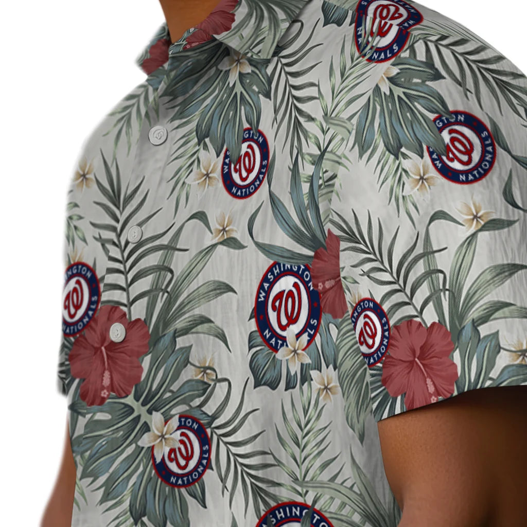 Washington Nationals Hawaiian Shirt - Hibiscus Designs | Moonbestprint