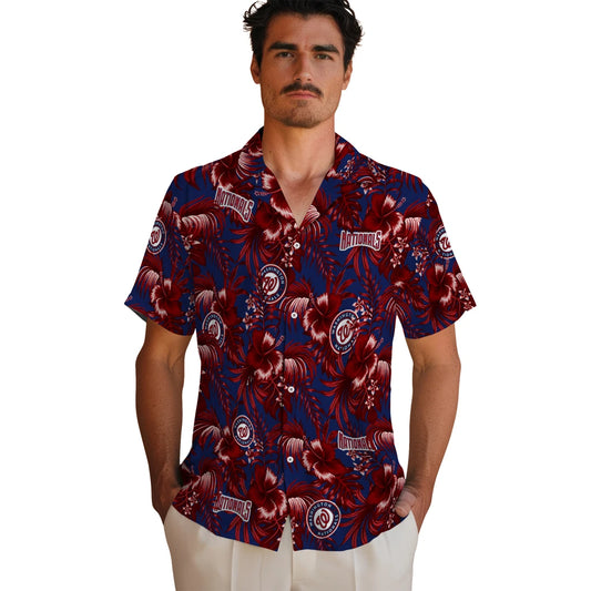 Washington Nationals Hawaiian Shirt - Hibiscus Exotic | Moonbestprint