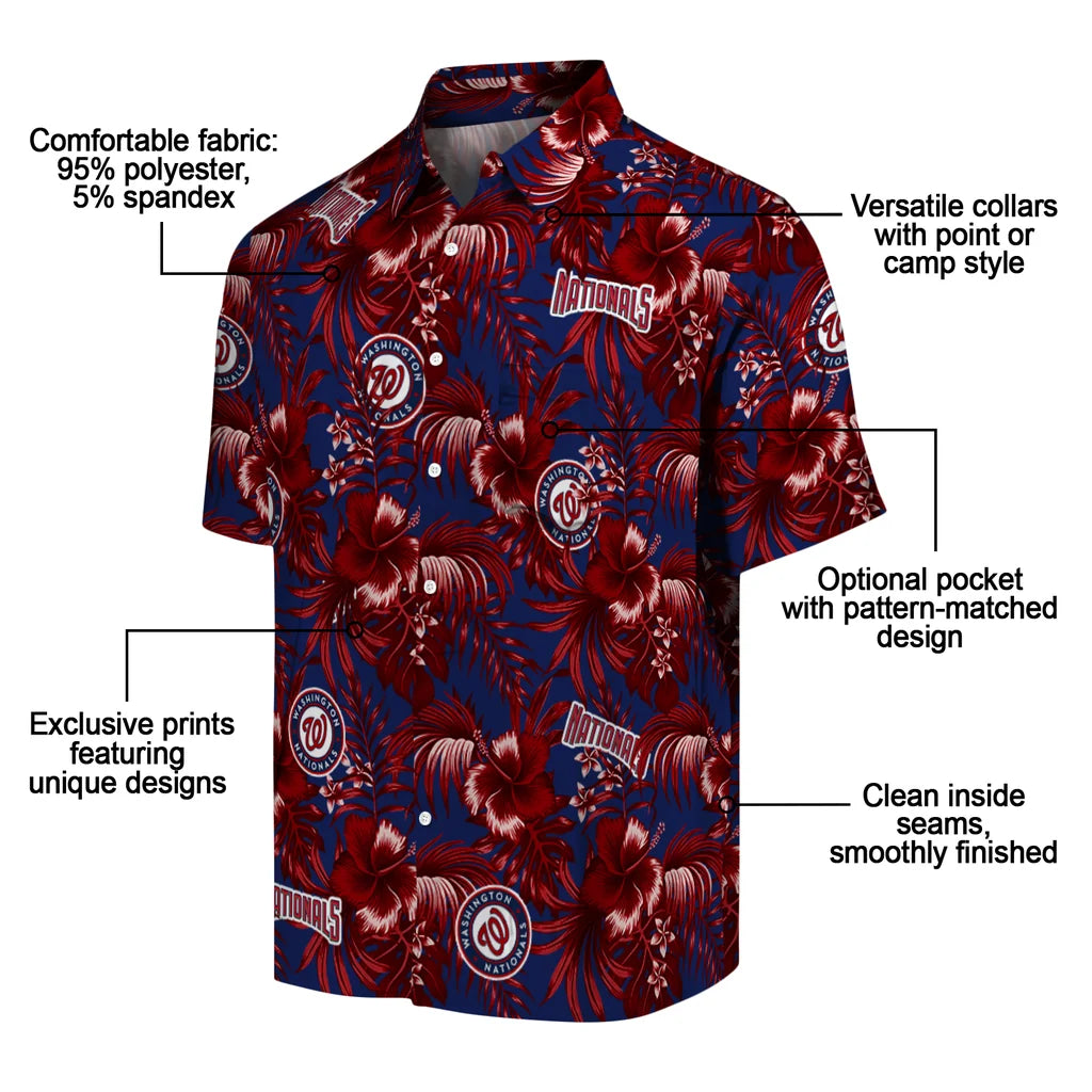 Washington Nationals Hawaiian Shirt - Hibiscus Exotic | Moonbestprint