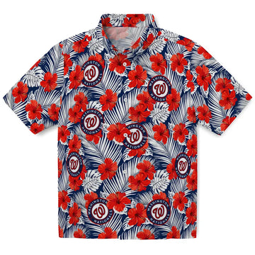 Washington Nationals Hawaiian Shirt - Hibiscus Fiesta | Moonbestprint
