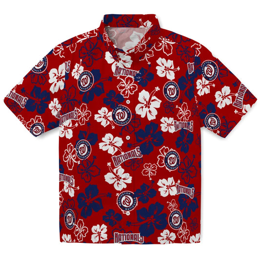 Washington Nationals Hawaiian Shirt - Hibiscus Flower Design | Moonbestprint