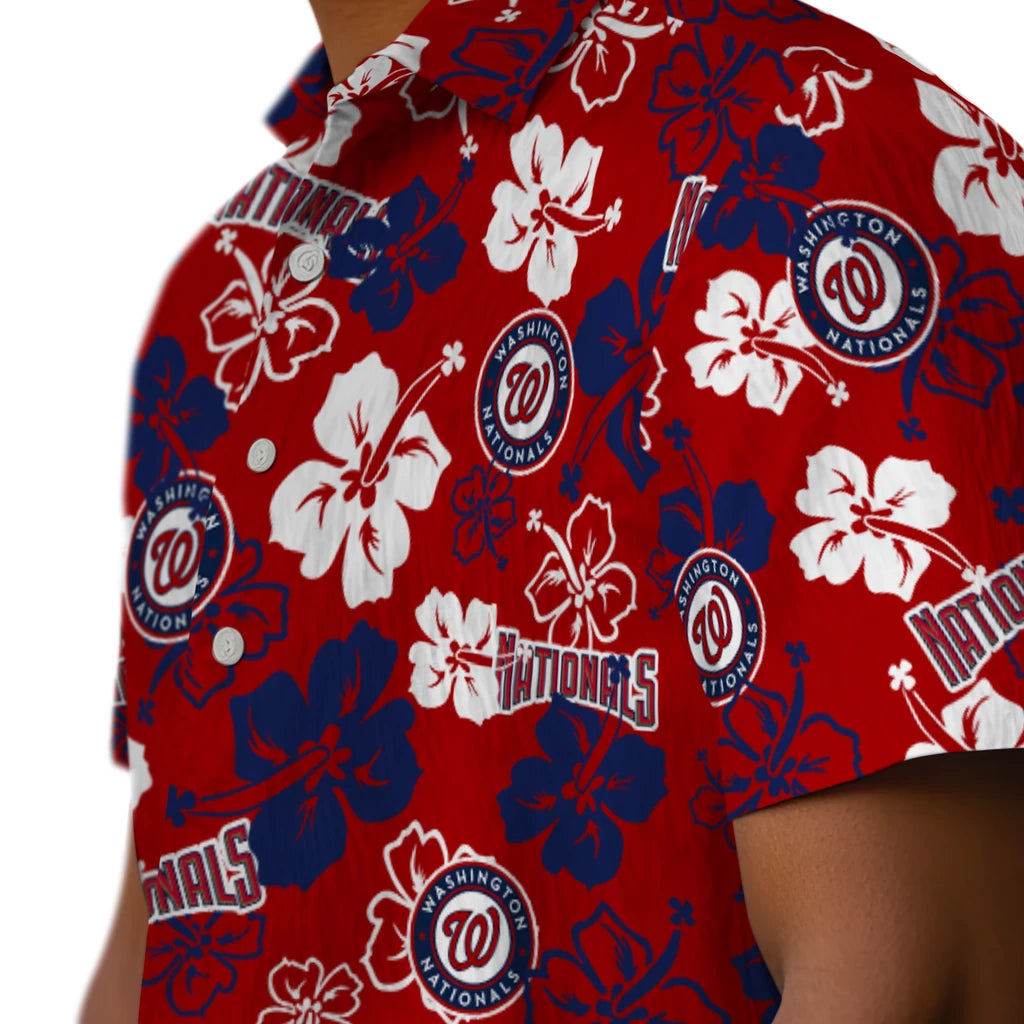 Washington Nationals Hawaiian Shirt - Hibiscus Flower Design | Moonbestprint