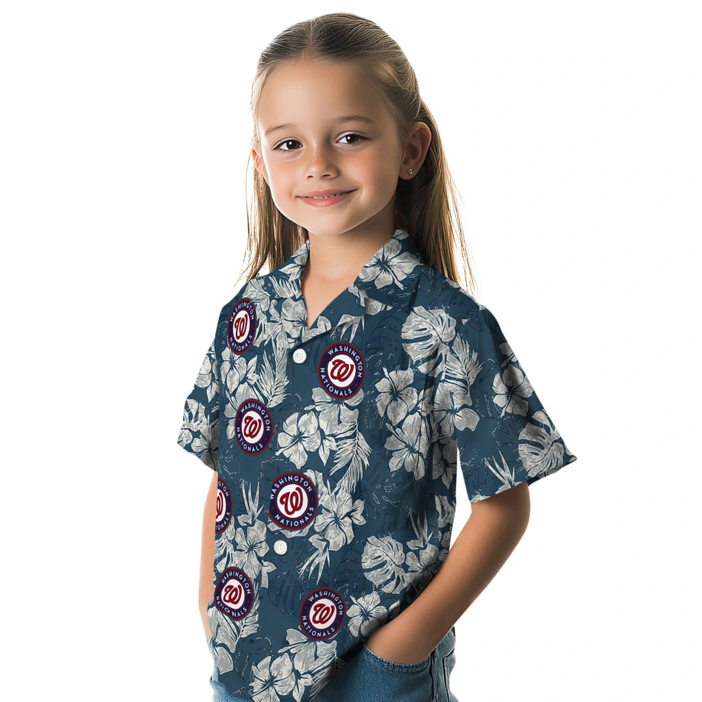 Washington Nationals Hawaiian Shirt - Hibiscus Flowers | Moonbestprint