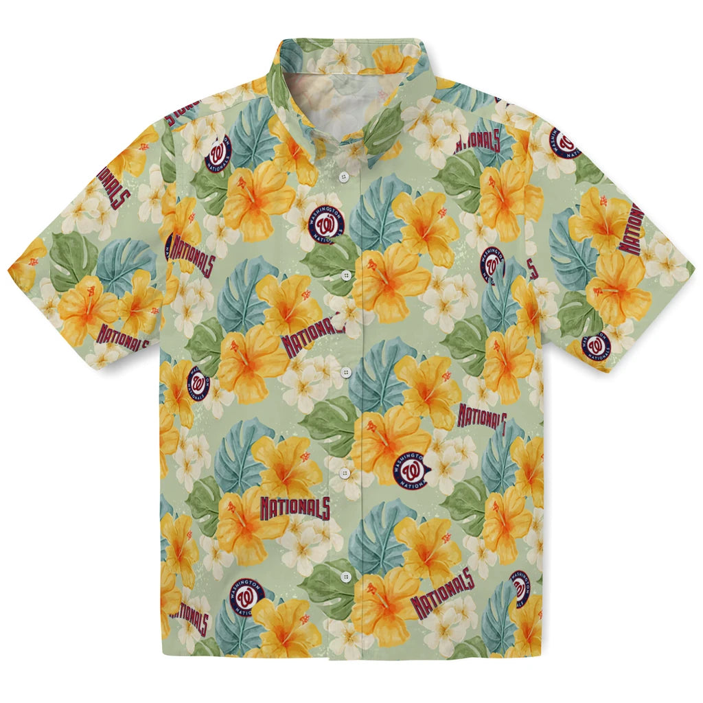 Washington Nationals Hawaiian Shirt - Hibiscus Mood | Moonbestprint