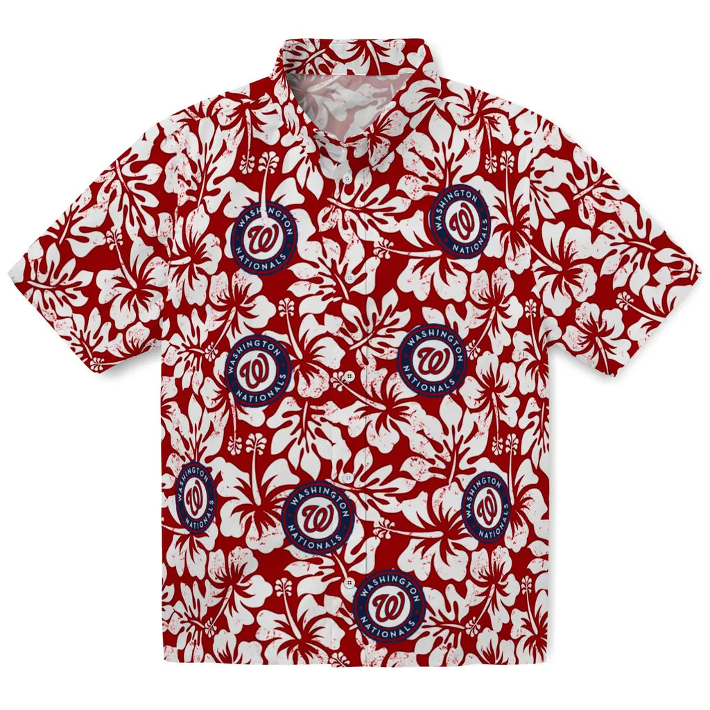 Washington Nationals Hawaiian Shirt - Hibiscus Motif | Moonbestprint
