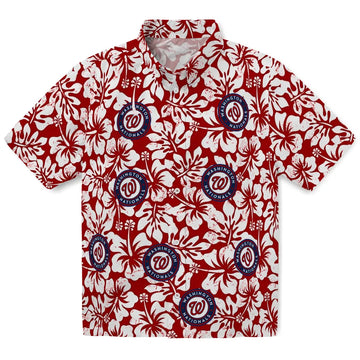 Washington Nationals Hawaiian Shirt - Hibiscus Motif | Moonbestprint