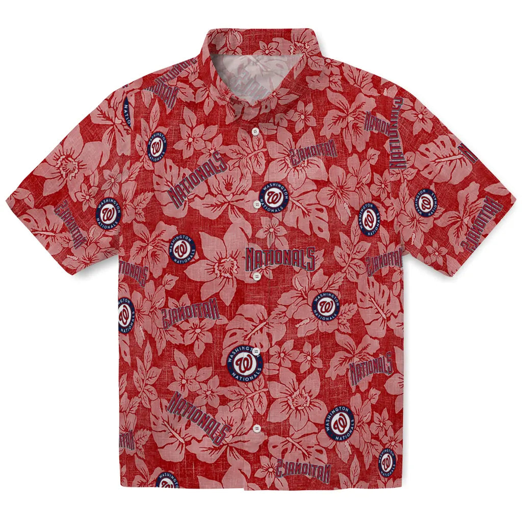 Washington Nationals Hawaiian Shirt - Hibiscus Oasis | Moonbestprint